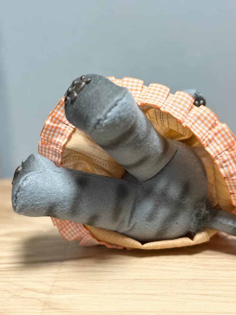 A オレンジスカートサバトラ猫ドール【ハンドメイド】猫　ぬいぐるみ　羊毛フェルト