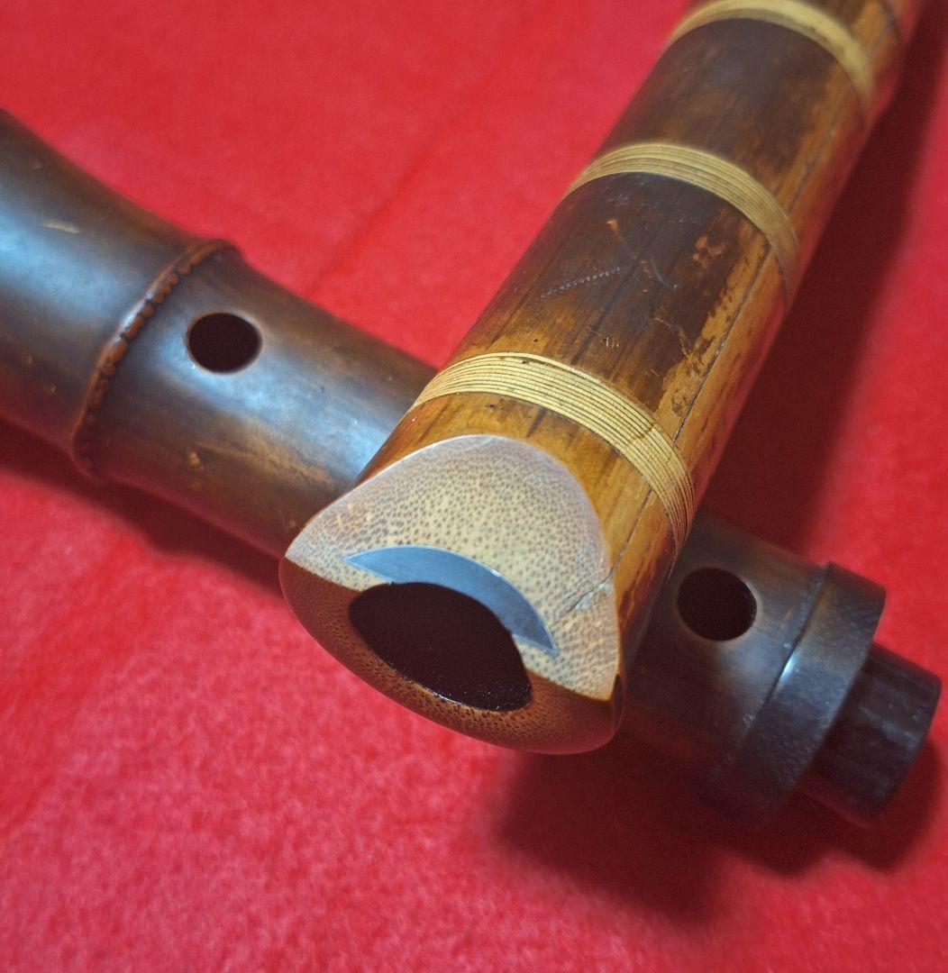 尺八 1尺3寸 G管 竹製 銘あり歌口銀巻き