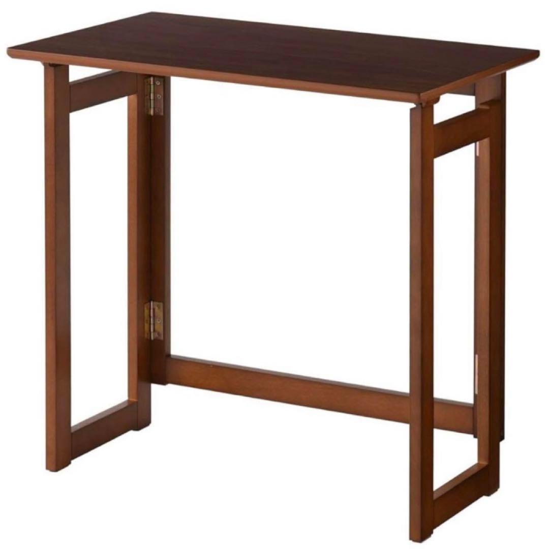 木製折りたたみテーブル ブラウン 省スペース 勉強机 作業台
