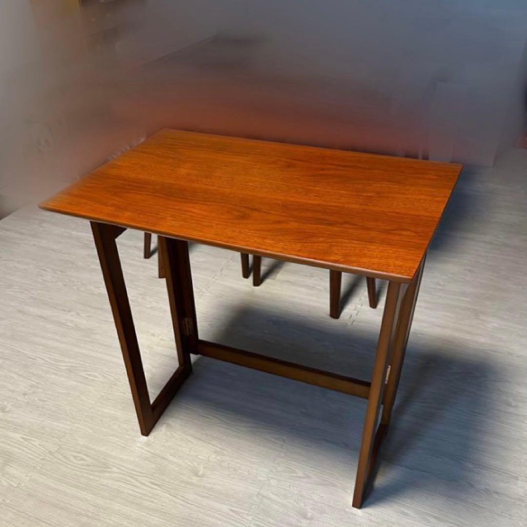 木製折りたたみテーブル ブラウン 省スペース 勉強机 作業台