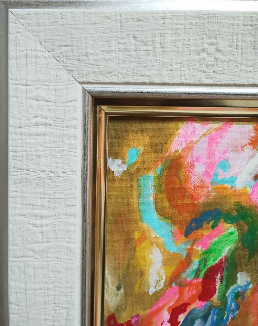 【F8号】ロッカクアヤコ　肉筆保証/手描作品/表裏サイン有/油絵/油彩/アクリル