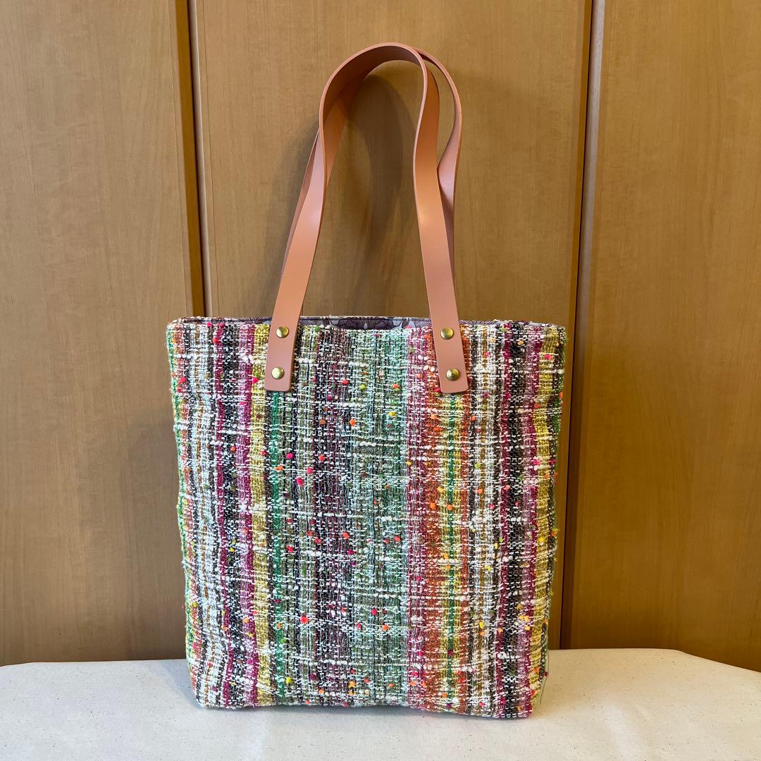 【ジョリーフルール】貴重　エピファニー カラフル　ツイードトートバッグ　高級仕上