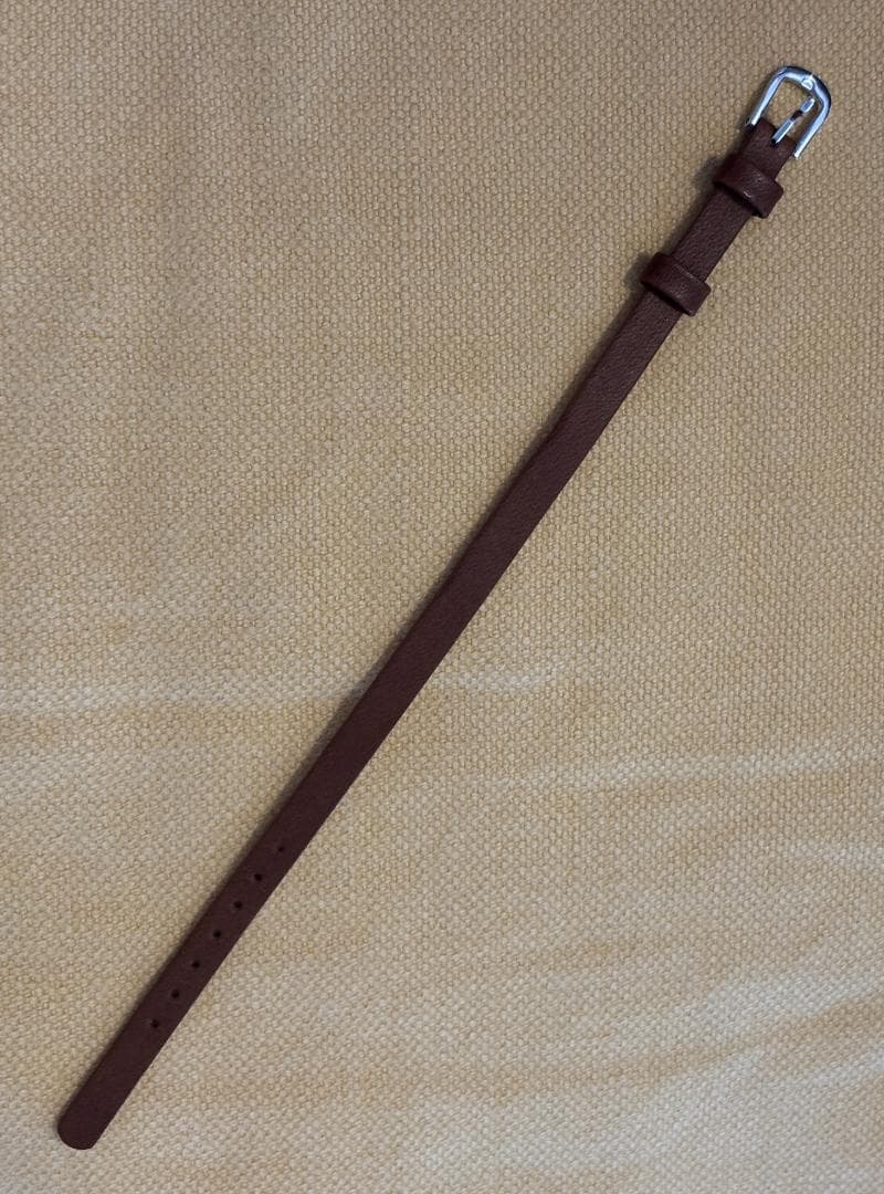 ＜C-Brain＞ 本革新品ベルト茶∔中古クラシック針（シルバー）文字盤　腕時計