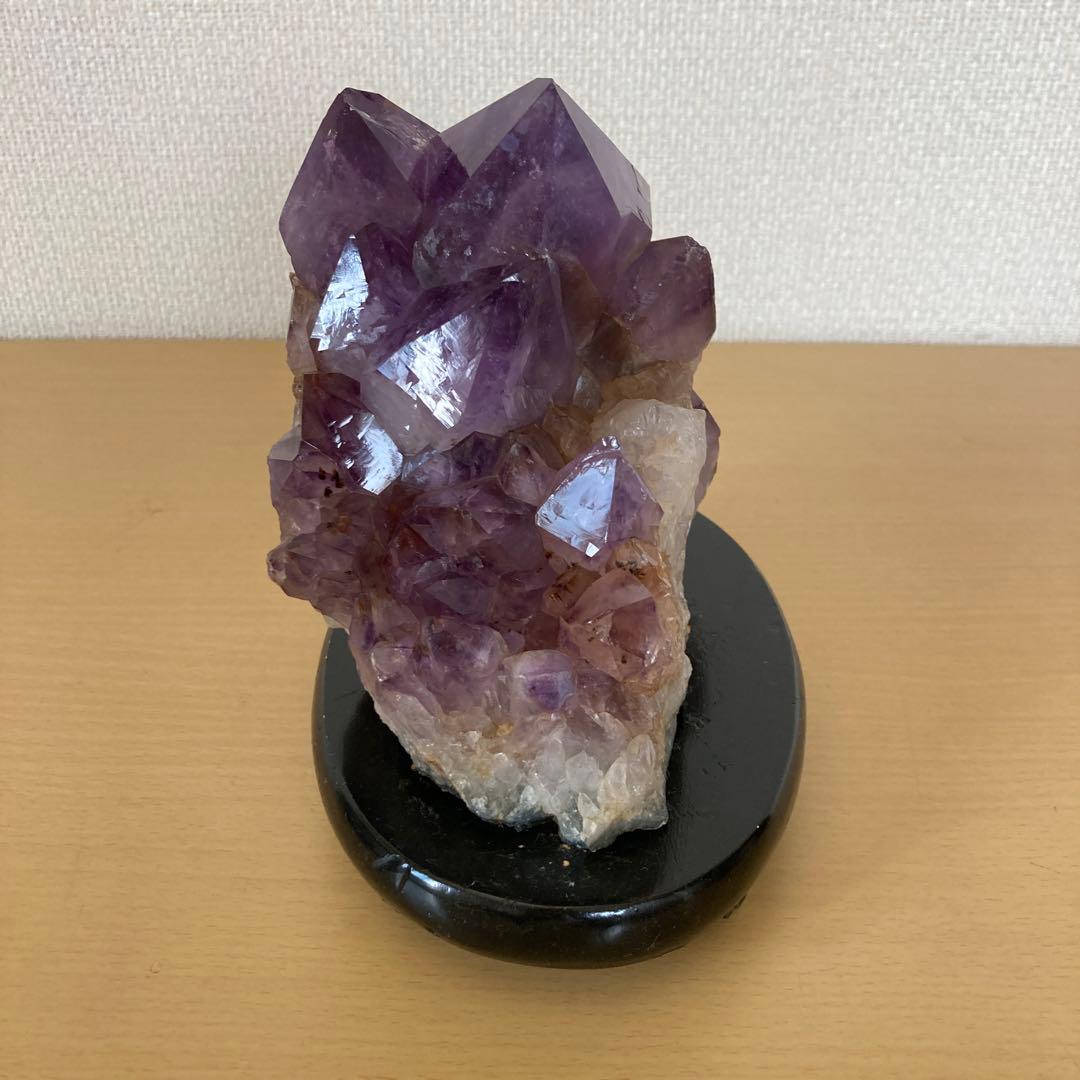 アメジェスト　クラスター　天然石　置物　オブジェ　台座付　重量約2キロg