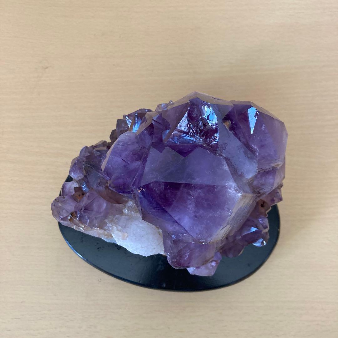 アメジェスト　クラスター　天然石　置物　オブジェ　台座付　重量約2キロg