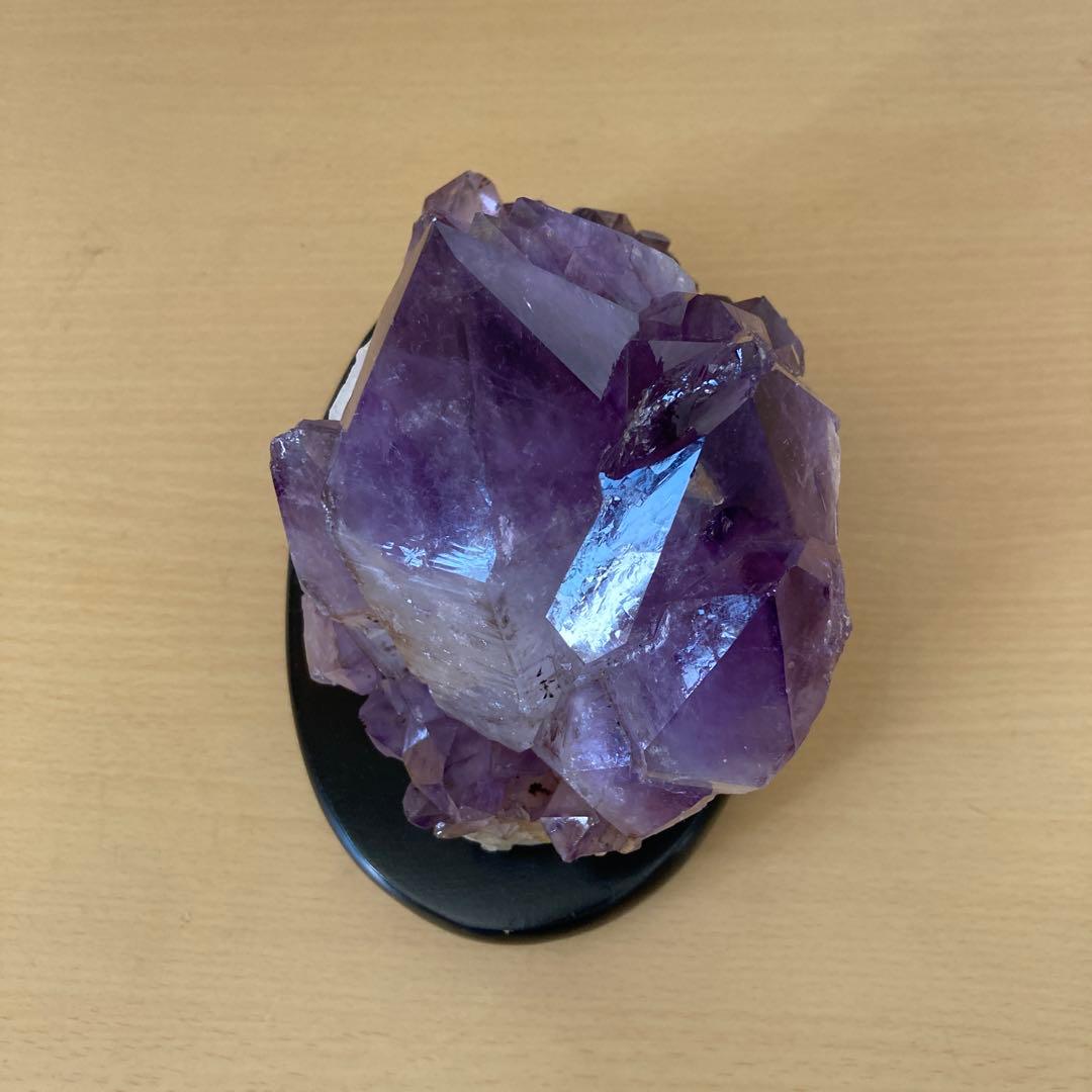 アメジェスト　クラスター　天然石　置物　オブジェ　台座付　重量約2キロg