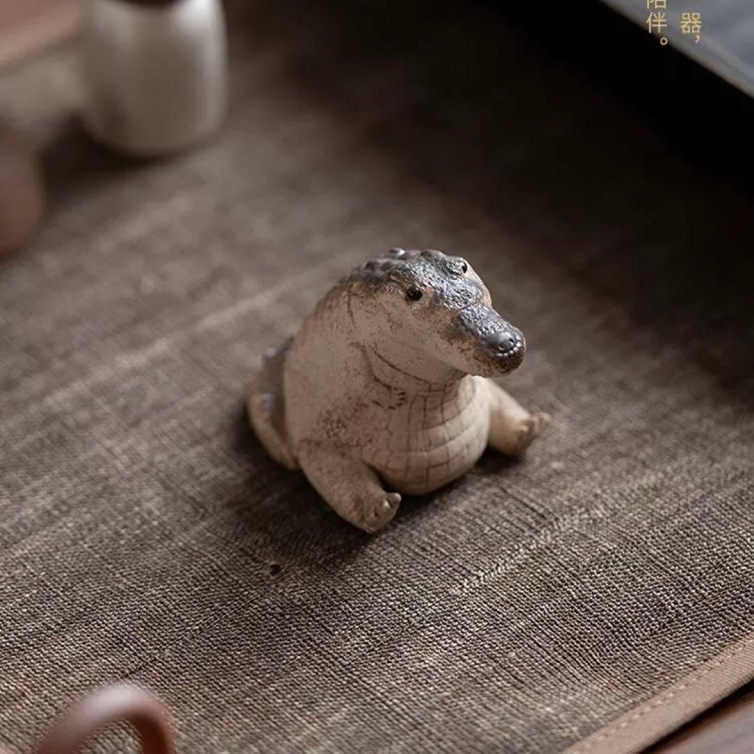 紫砂工艺（しさこうげい）ワニ置物 デスクトップ装飾 - メルカリ