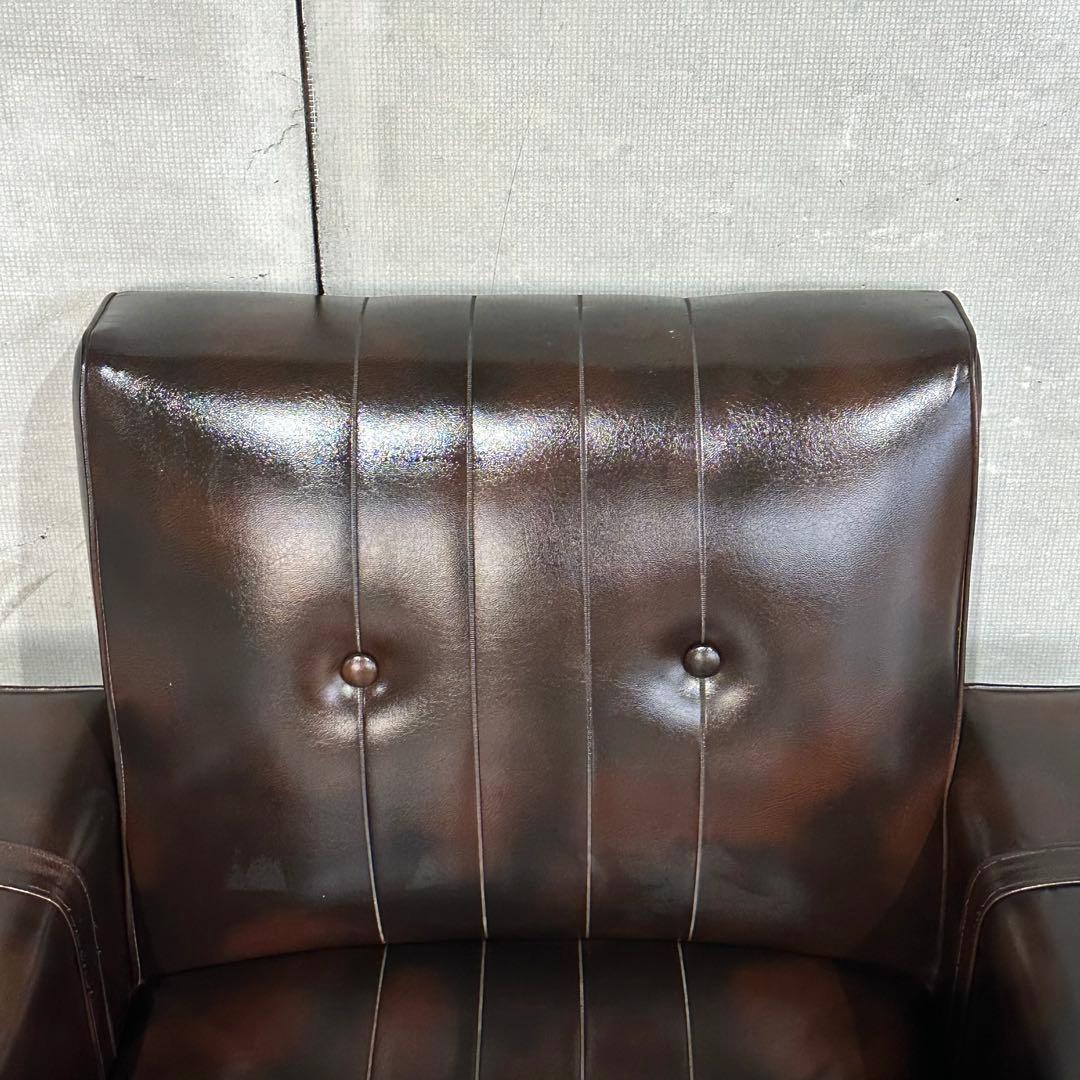 ✦1960年〜1970年✦昭和レトロソファ ヴィンテージ 一人掛け ブラウン合皮