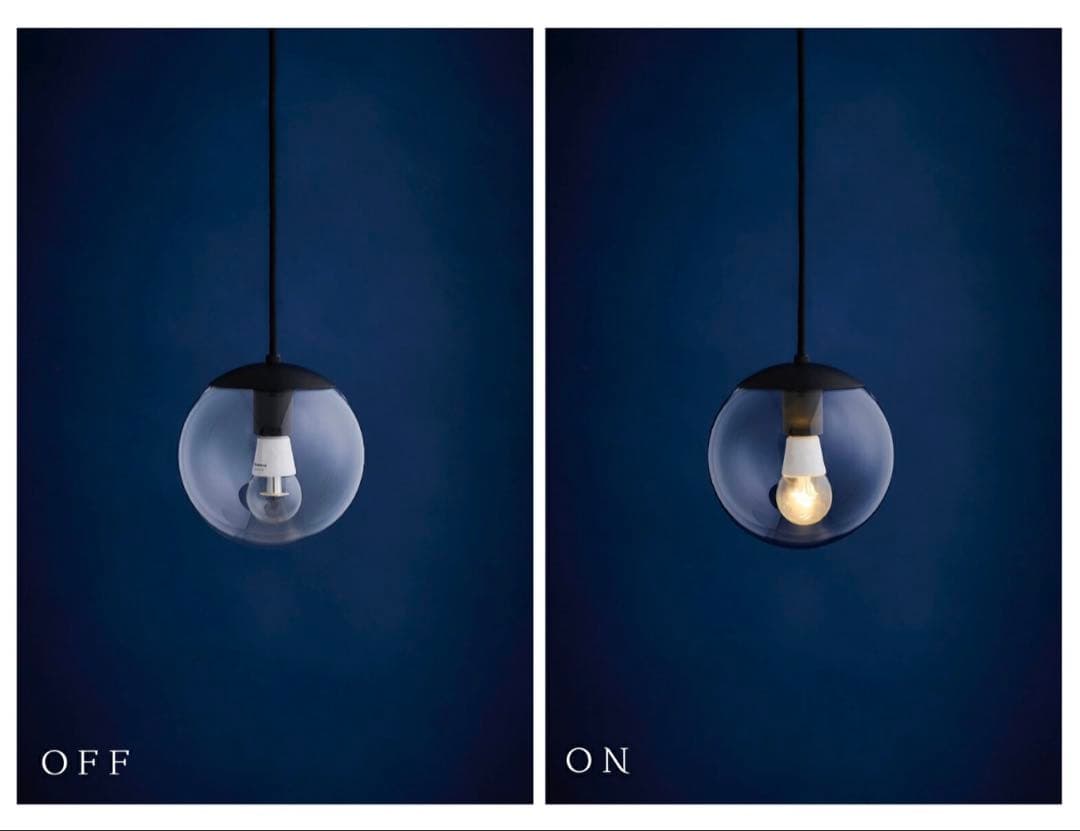 ペンダントライト　ガラス　引掛シーリング　φ20cm Mサイズ　電球付き