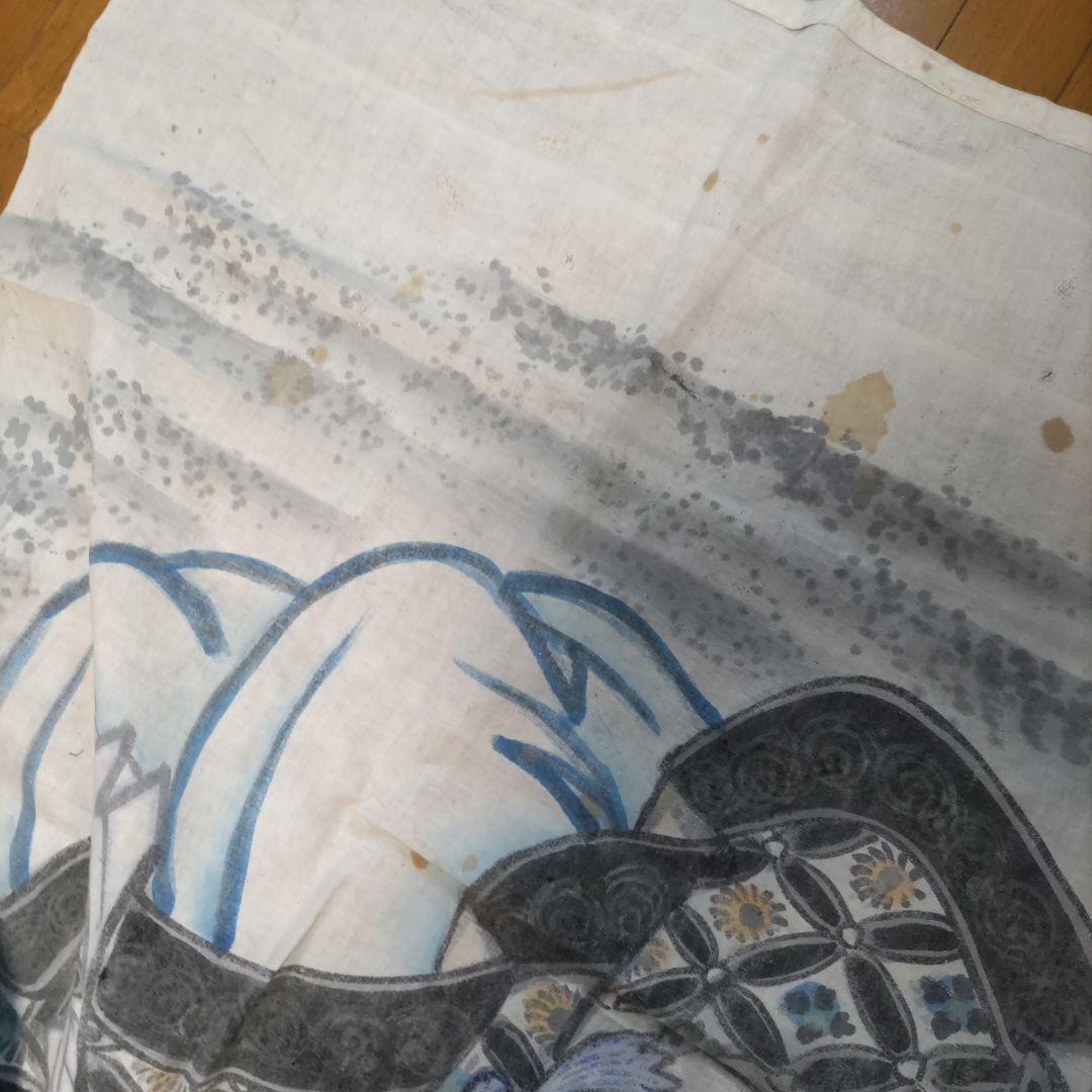 大幅値下‼️《年代物、作家物手描幟旗》（希少価値）武者四人、インテリア1303