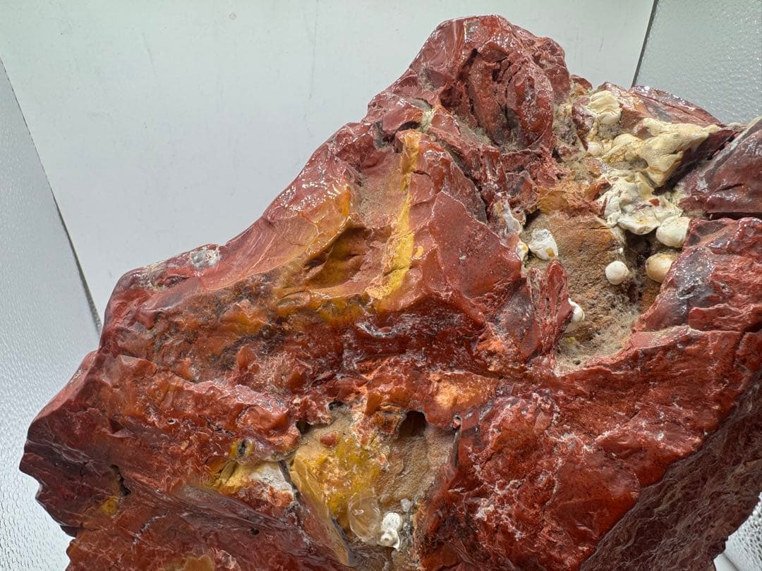 大型 赤玉石系 原石 約50cm 台座付