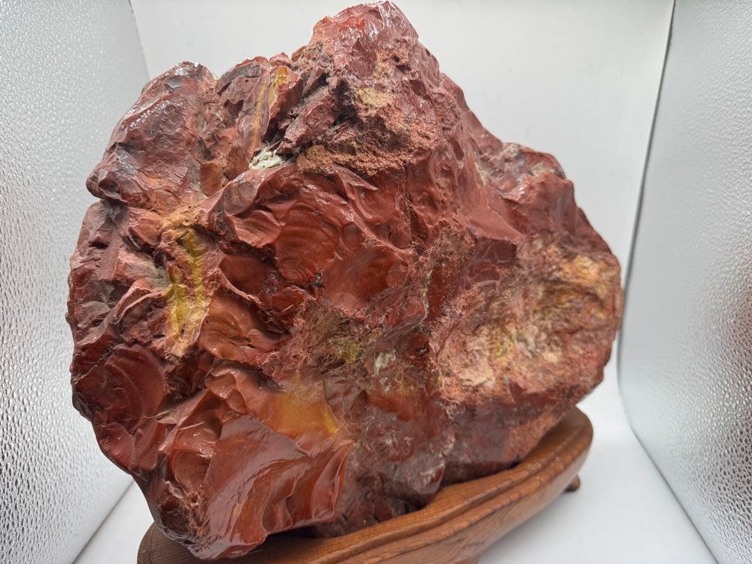 大型 赤玉石系 原石 約50cm 台座付