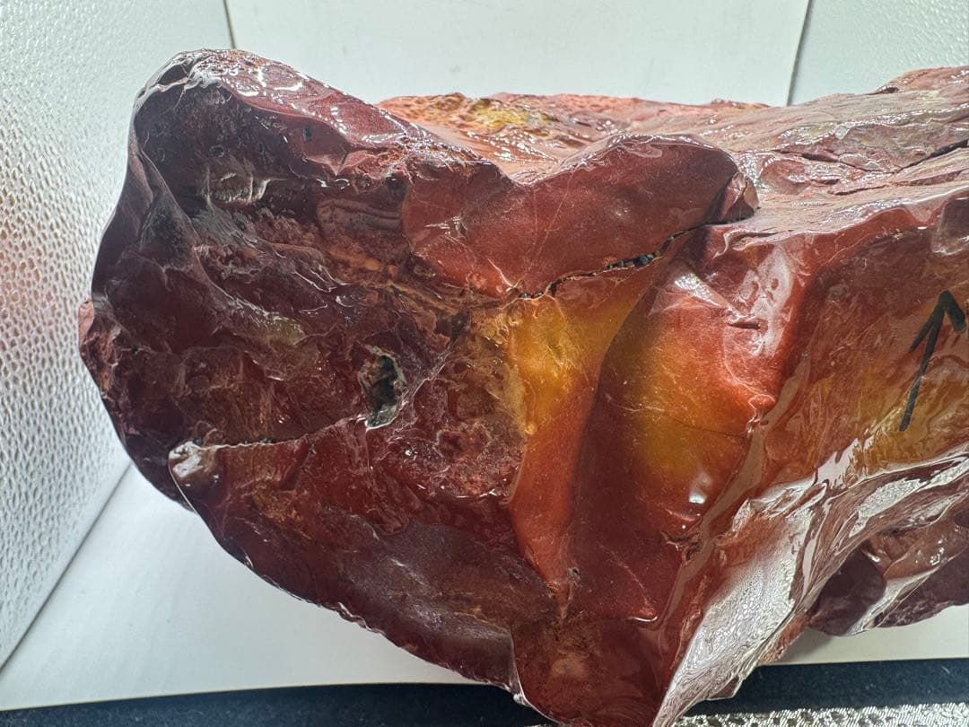 大型 赤玉石系 原石 約50cm 台座付