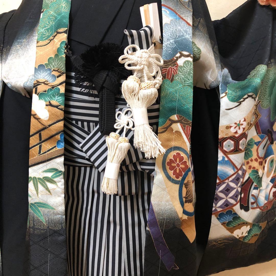 七五三 五歳‼️豪華絢爛新品完全フルセット‼️着物羽織り鷹金彩金箔‼️お家から揃える無