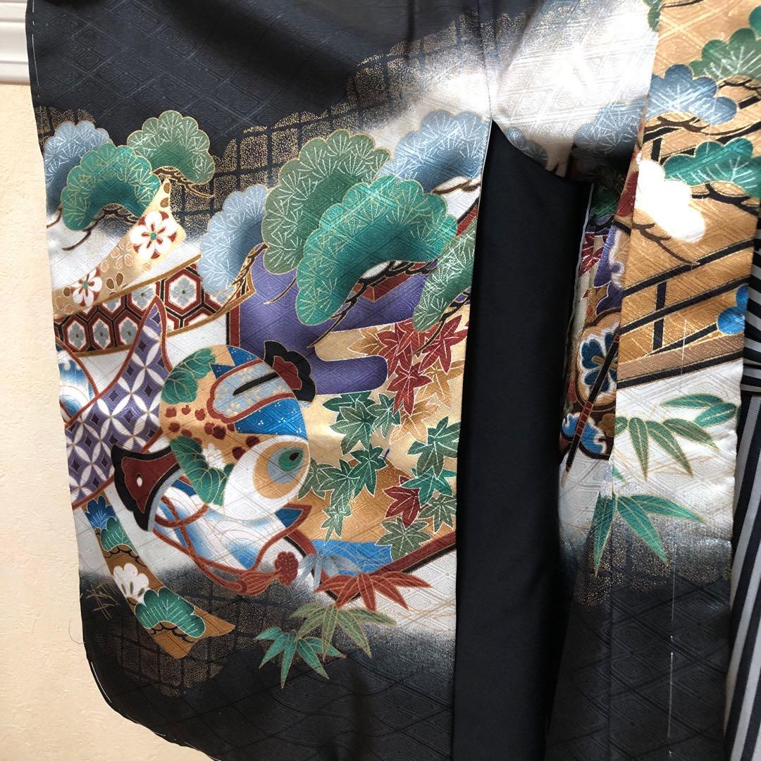 七五三 五歳‼️豪華絢爛新品完全フルセット‼️着物羽織り鷹金彩金箔‼️お家から揃える無