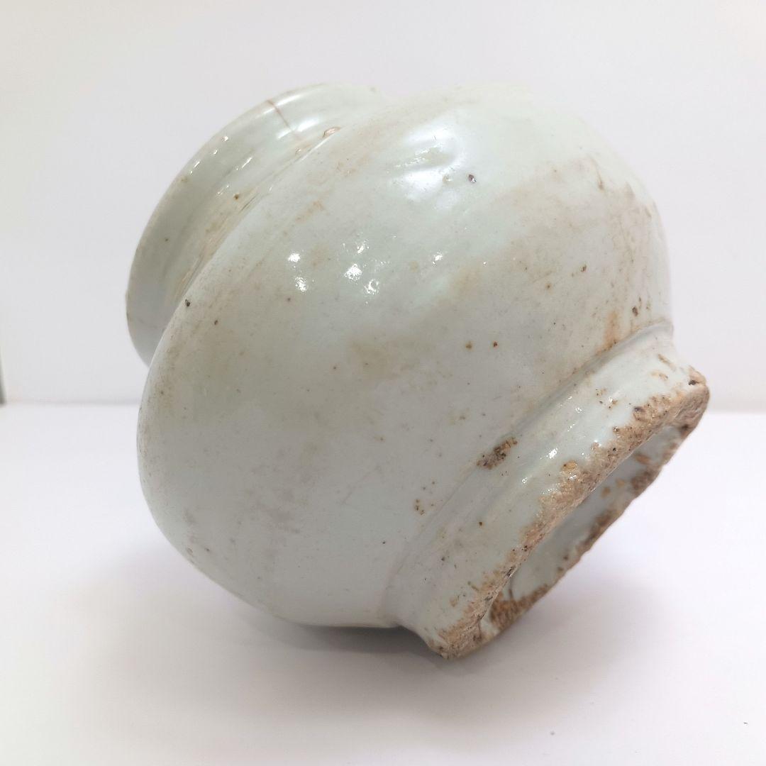 Y2984 朝鮮美術 李朝白磁染付仏手柑文壺 李朝染付壷 ten - メルカリ