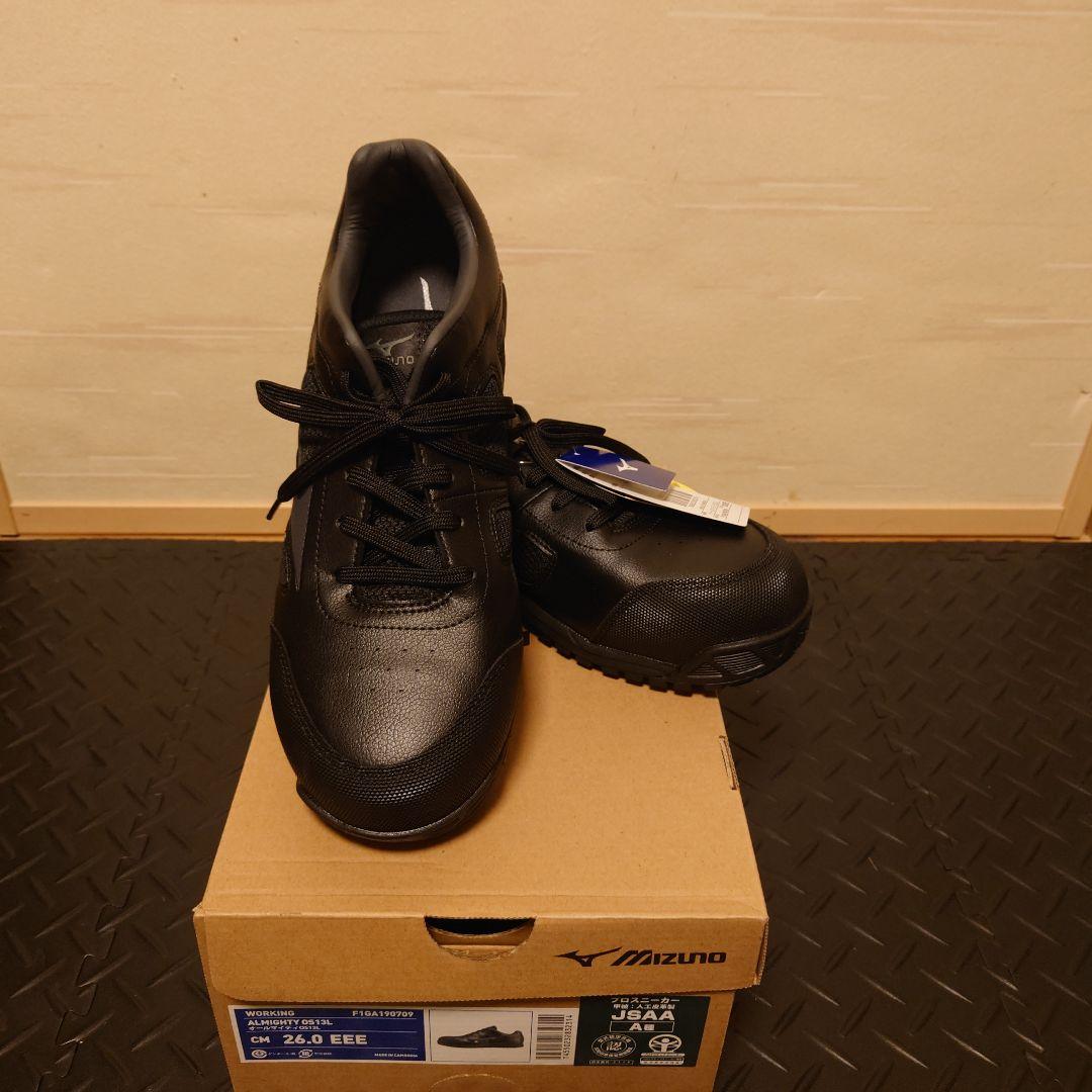 Mizuno ブラック 安全靴 26.0 EEE