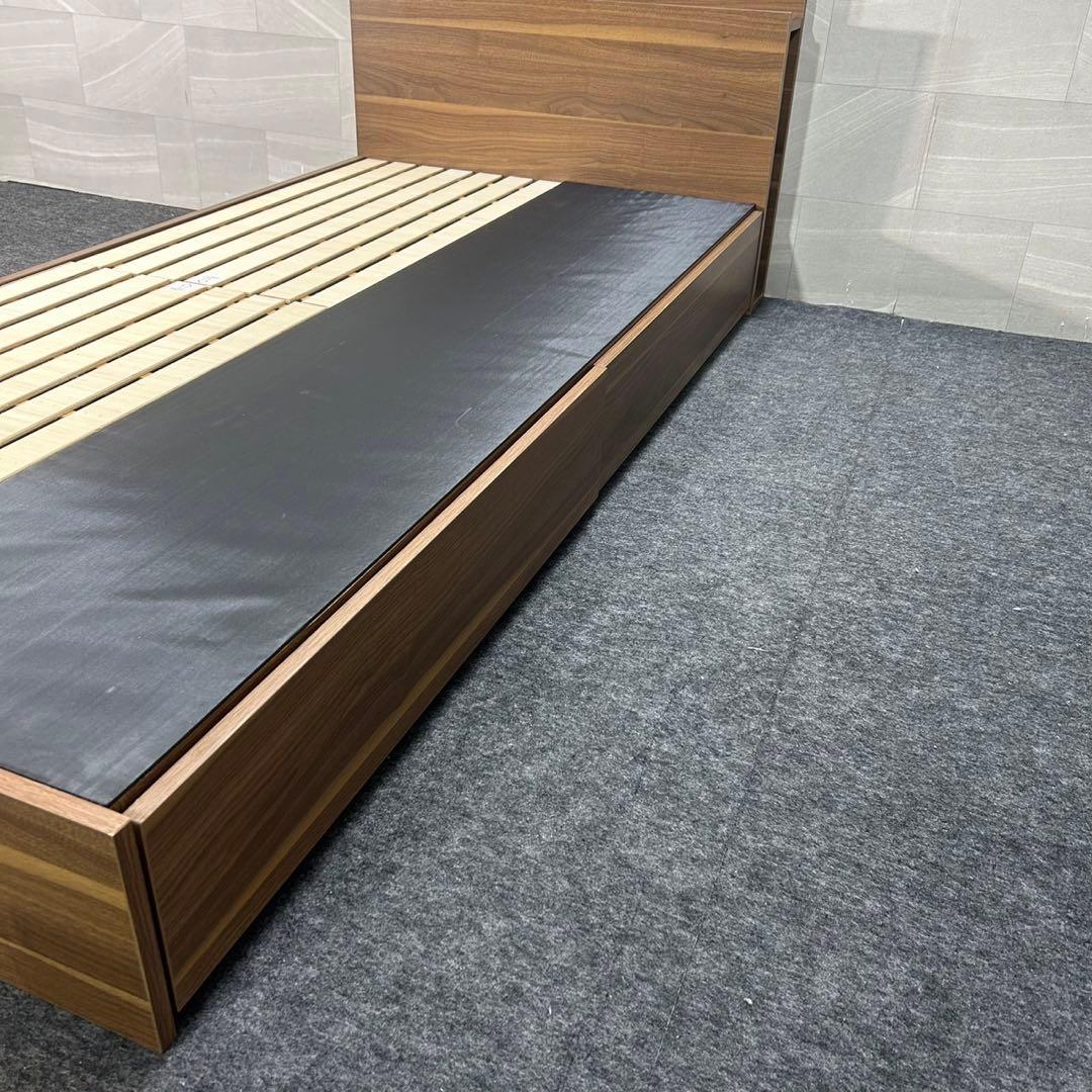 ナフコ 収納付きベッドフレーム シングル コンセント付き シンプル d3471