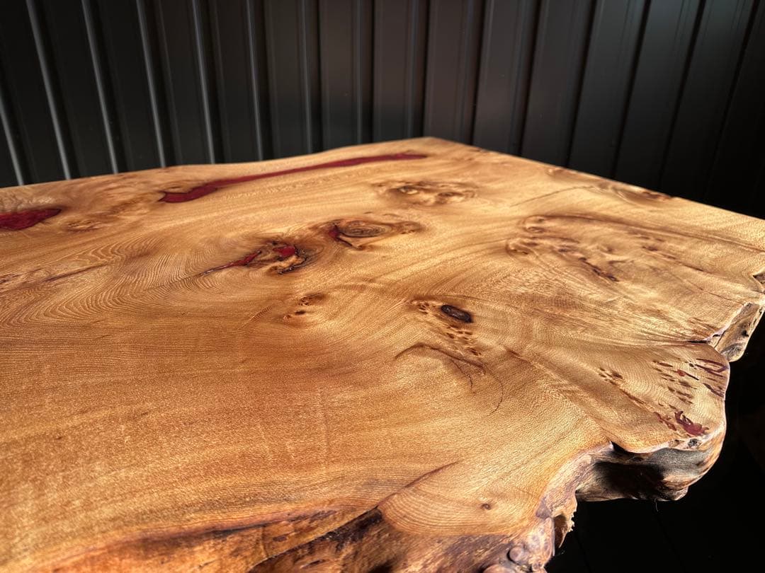 樺　一枚板　テーブル　無垢材　レジン　栃ウォールナットポプラ楠欅モンキー