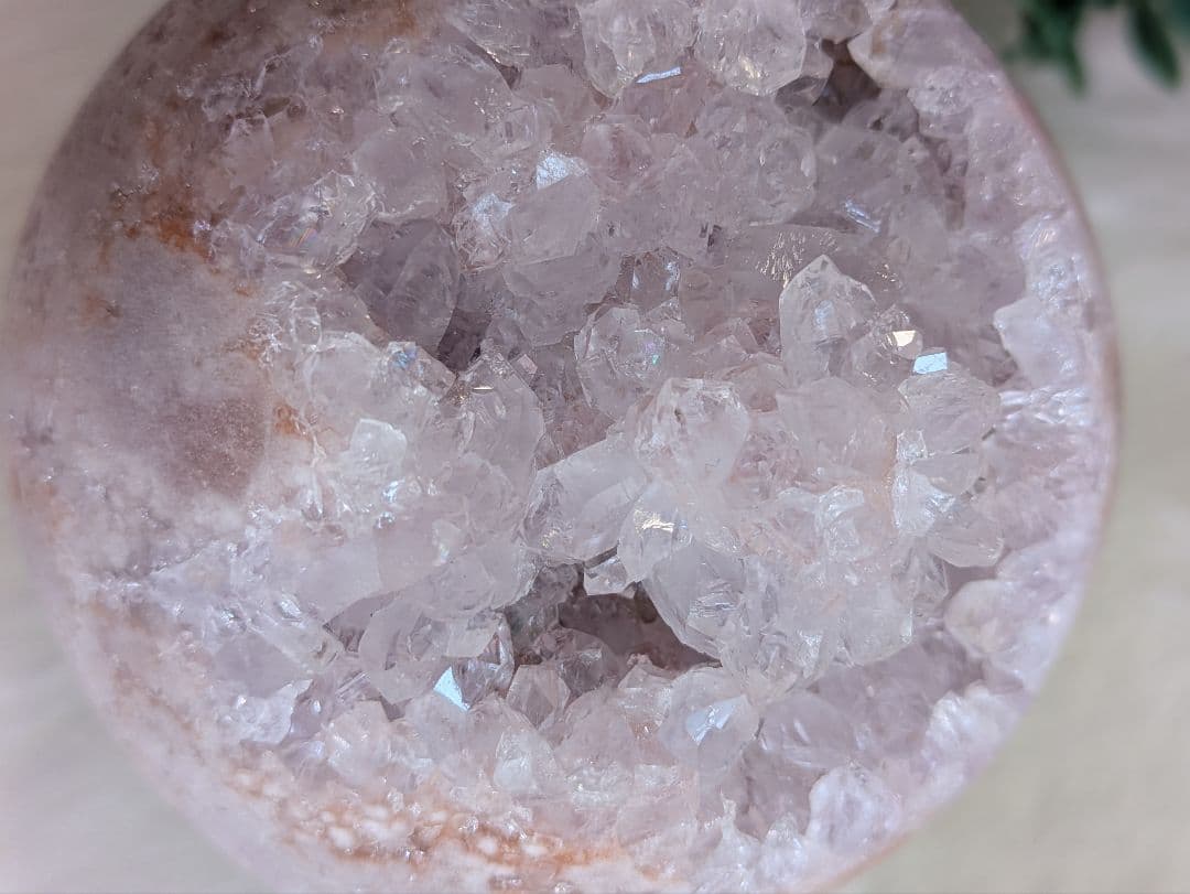 ☆ピンクアメジスト　アゲート☆　 花　スフィア　オールカット　大玉　9.5cm