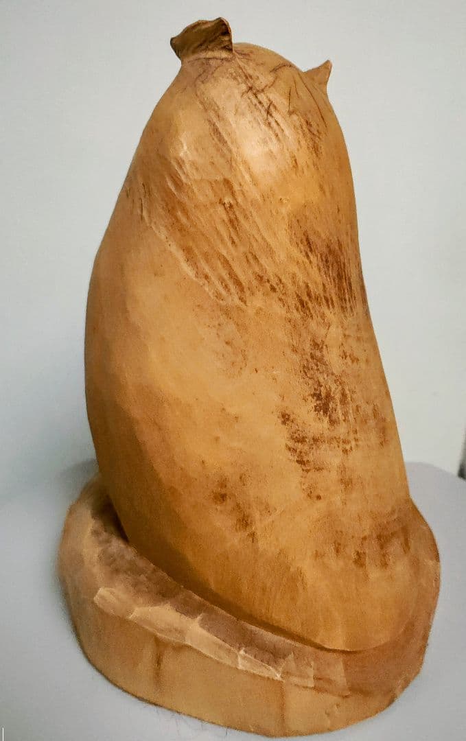 木製 フクロウの彫刻置物 3kg