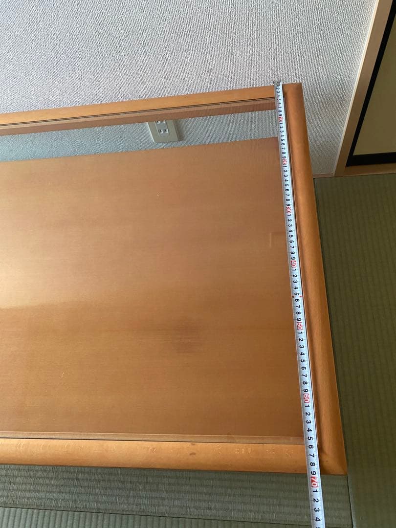 ナチュラルウッド センターテーブル ガラストップ