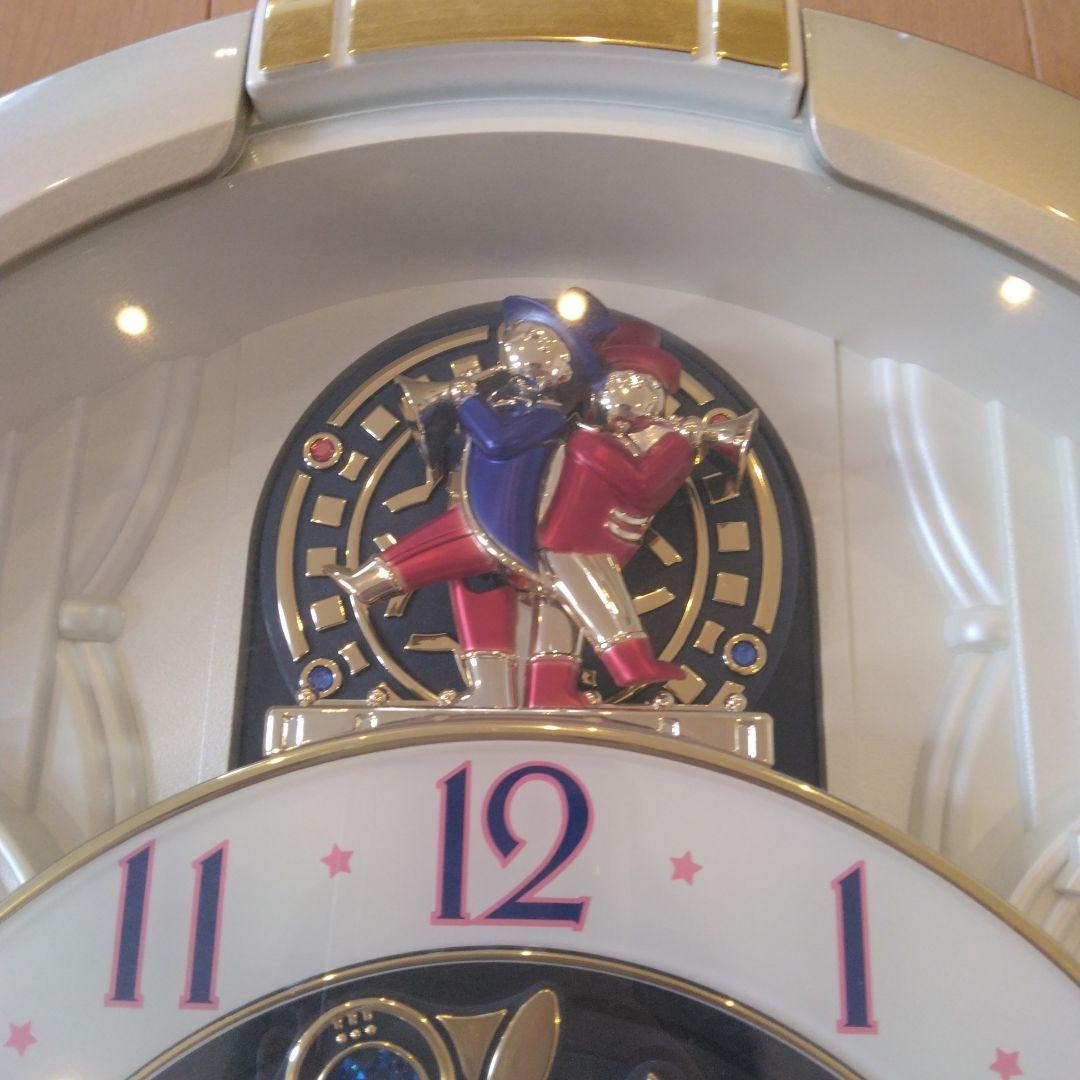 【動作確認済】SEIKO からくり時計 ホワイト 青文字盤