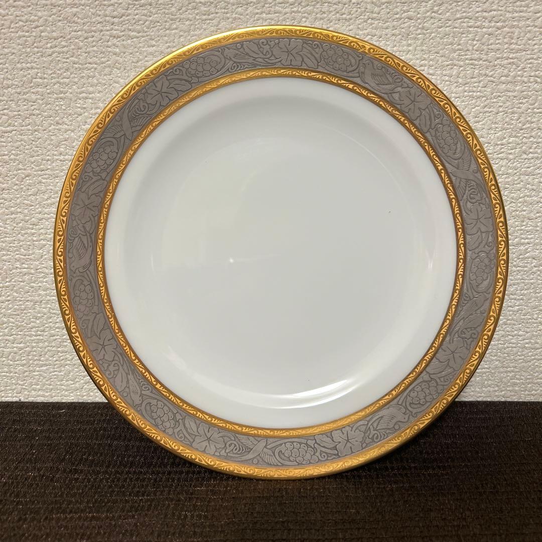 大倉陶園　白金金蝕唐草葡萄　デザートプレート　20.5cm