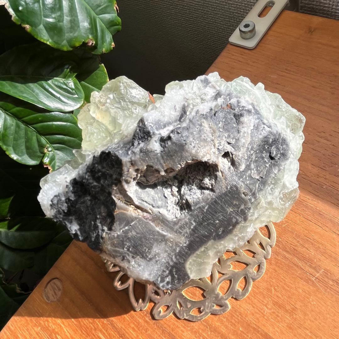 天然石 湖南省産 大型グリーンフローライト原石991g