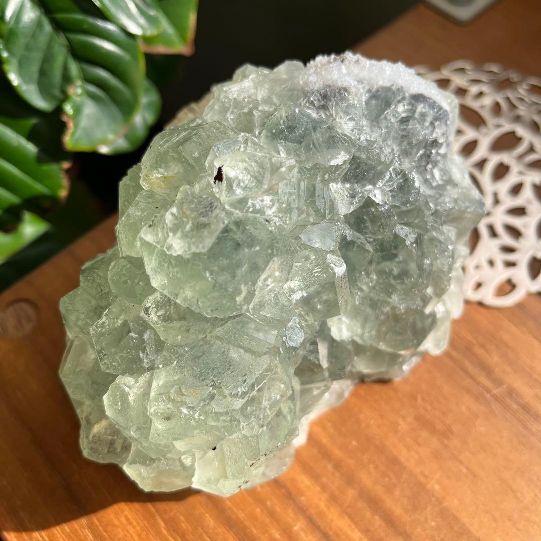 天然石 湖南省産 大型グリーンフローライト原石991g