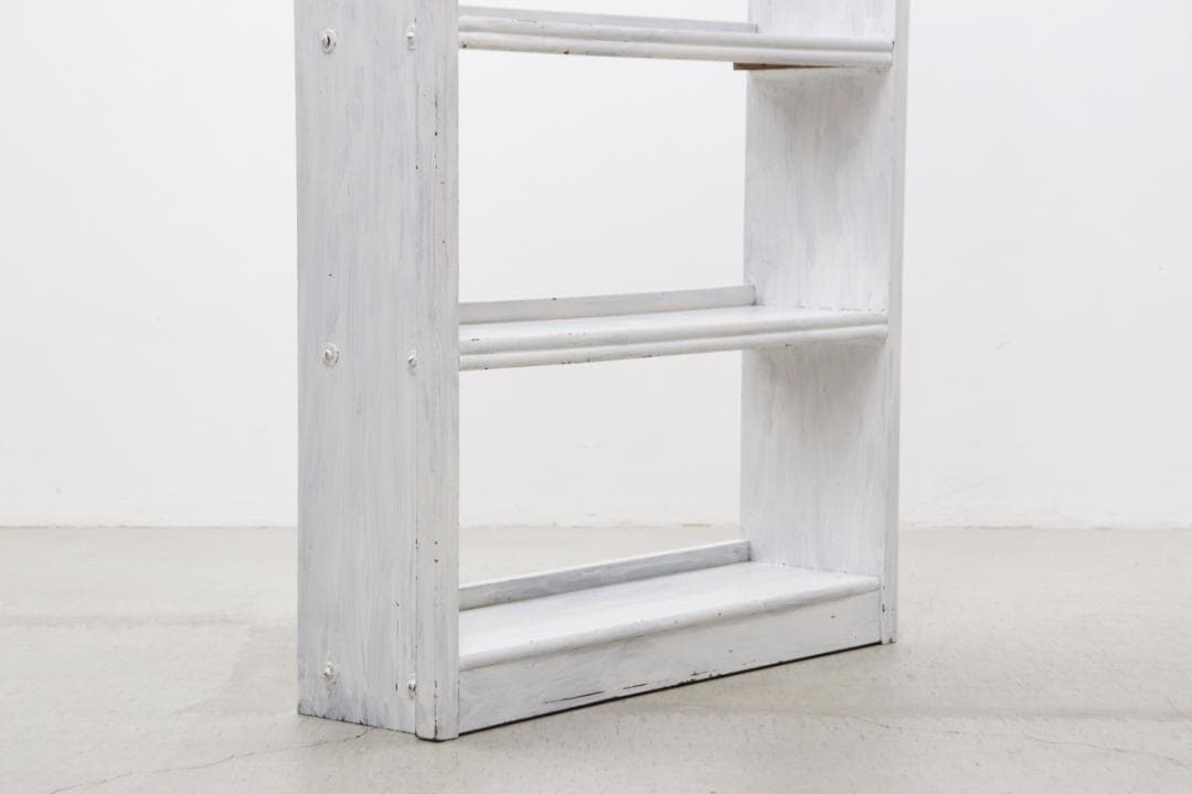 レトロ 無垢材 ペイント 本棚 シェルフ 飾り棚 ラック 書庫 ヴィンテ ージ