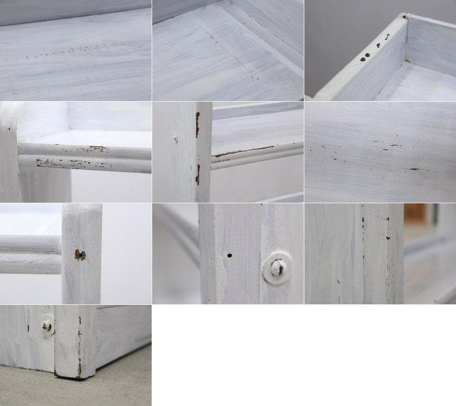 レトロ 無垢材 ペイント 本棚 シェルフ 飾り棚 ラック 書庫 ヴィンテ ージ