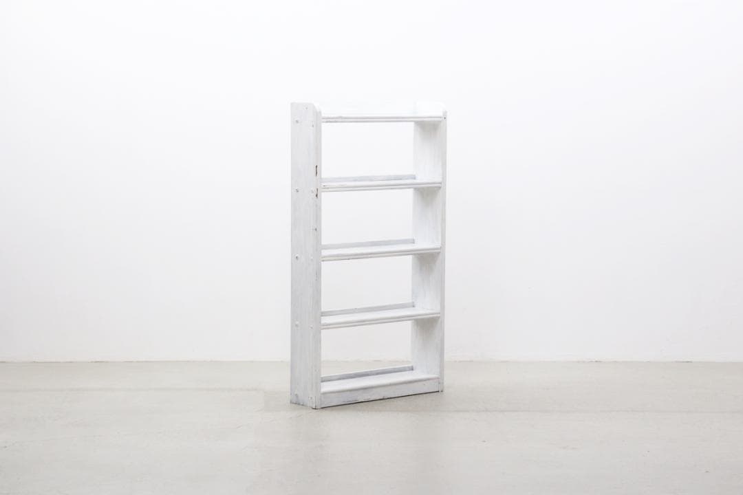 レトロ 無垢材 ペイント 本棚 シェルフ 飾り棚 ラック 書庫 ヴィンテ ージ