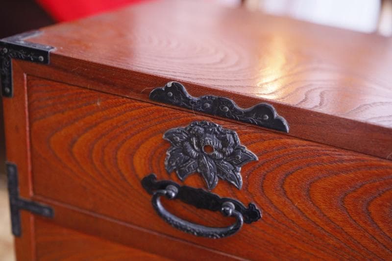 ◇民芸家具 けやき無垢 チェスト 引出収納 サイドボード ローチェスト幅57