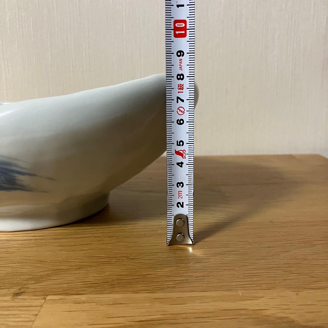 夕立窯　桜型うさぎ柄鉢　楕円型鯛柄鉢