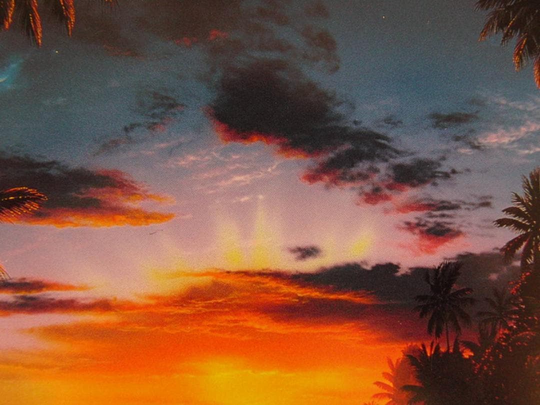 クリスチャン・ラッセン、【アイランド サンライズ】、希少な額装用