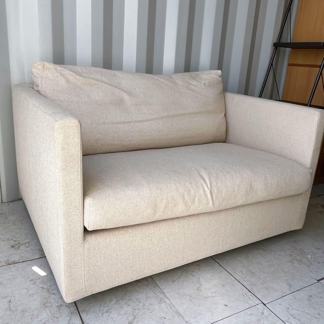 取付無料！アクタス アイラーセン 北欧モダン アイボリーファブリック1Pソファ✨