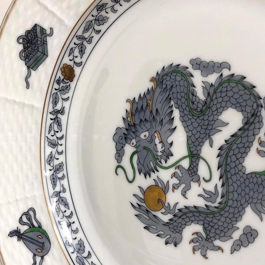 希少】HEREND ヘレンドミレニアムプレート西暦2000年記念「龍」23cm