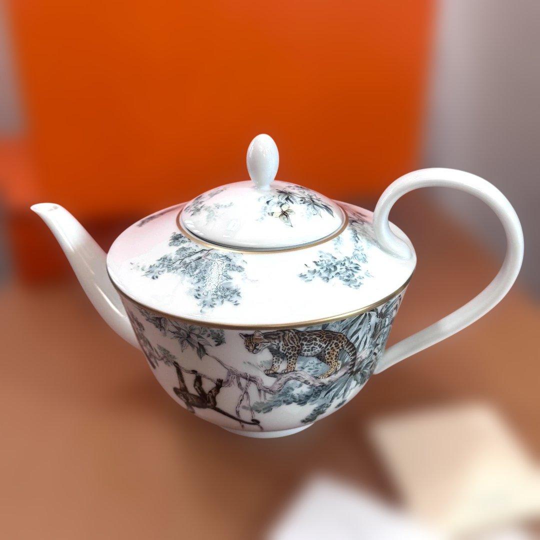 HERMES ポーセリン　ティーポット　赤道直下のスケッチ