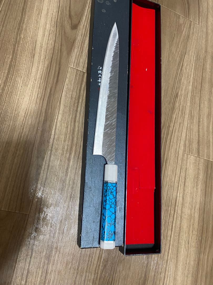 黒崎 優 牛刀包丁 300mm 特注 風神 ターコイズ柄 SG2 - メルカリ