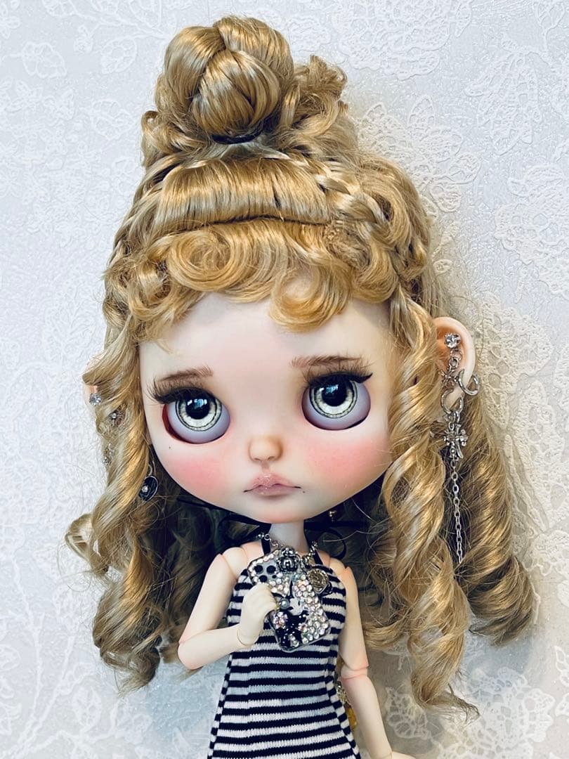 アイシードールカスタム 首傾げymy♡オープンマウス♡モヘアウィッグ