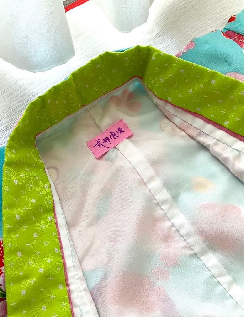 ７歳七五三 水色花柄着物セット