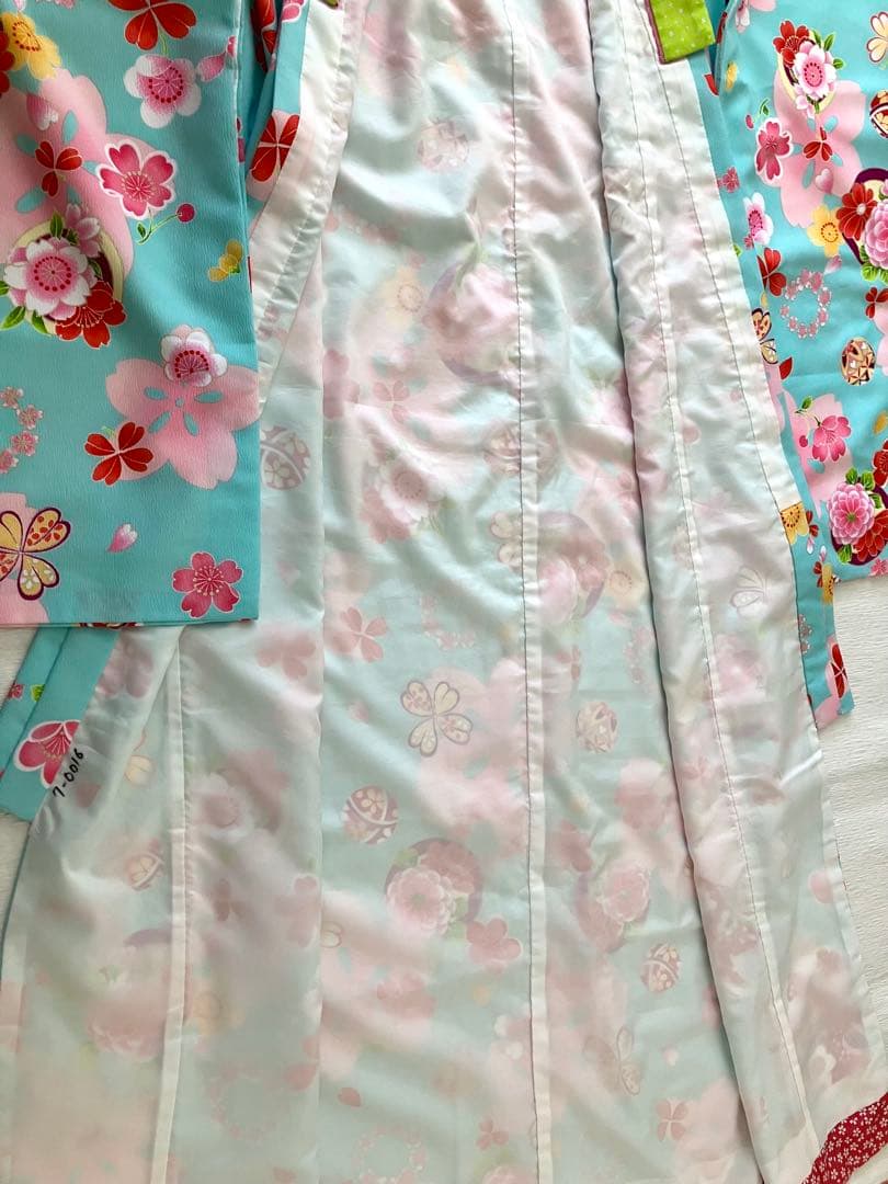 ７歳七五三 水色花柄着物セット