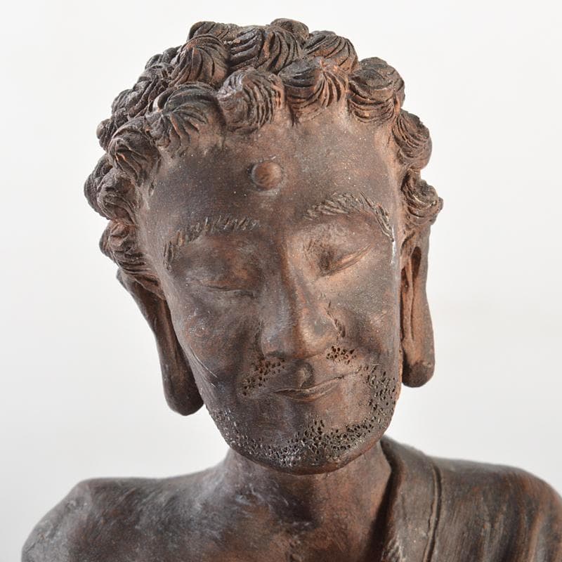 Tama5　可楽造　紫砂　朱泥　達磨像　仏像　人物像　置物　M　R6625