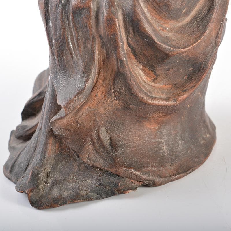 Tama5　可楽造　紫砂　朱泥　達磨像　仏像　人物像　置物　M　R6625