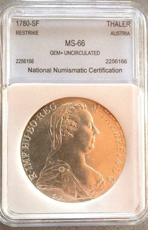 貴重！NNC鑑定済み 1780銘 オーストリア マリアテレジア ターラー銀貨