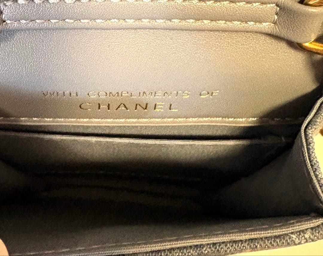 CHANEL デニム チェーンポーチ ノベルティ ゴールド金具