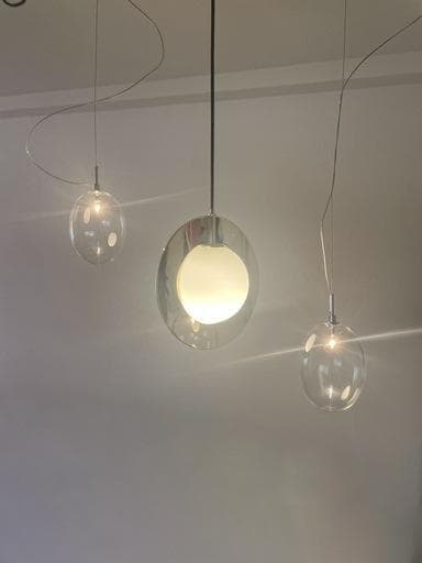 【希少】ルミナベッラ ガラス ペンダントライト 2灯セット｜ヴィンテージ高級照明