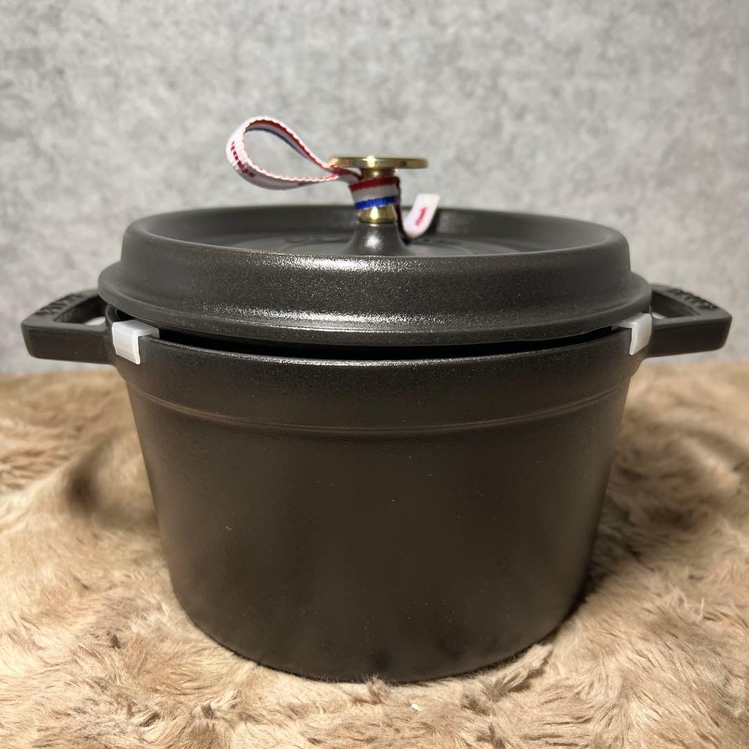 staubストウブ グランドココット ラウンド ブラック 20cm 鍋 IH対応