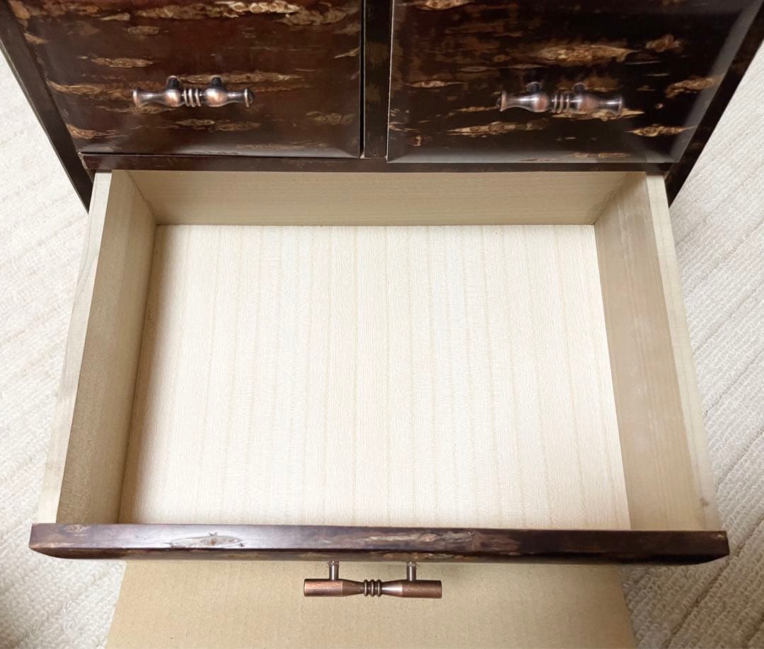 樺細工　三段棚　未使用品